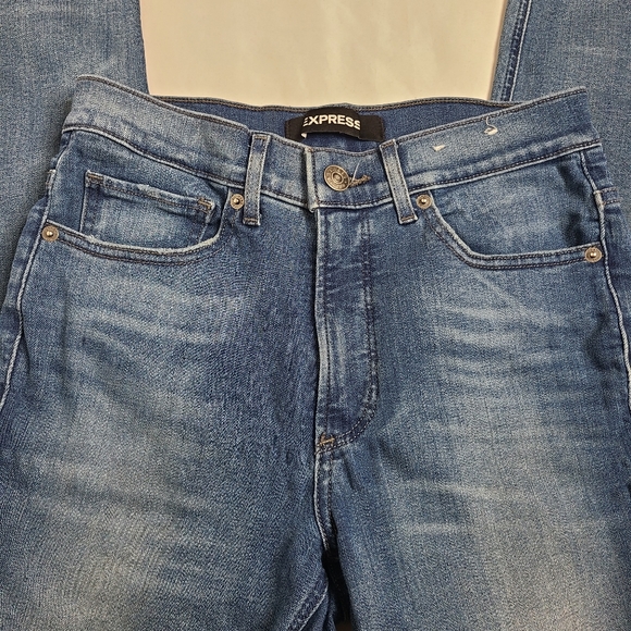 Express Light Wash High Rise Skinny Jeans Size 4 - Picture 3 of 6